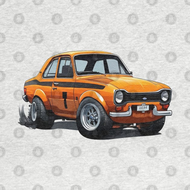 cartoon Ford Escort MK1 by JnS Merch Store